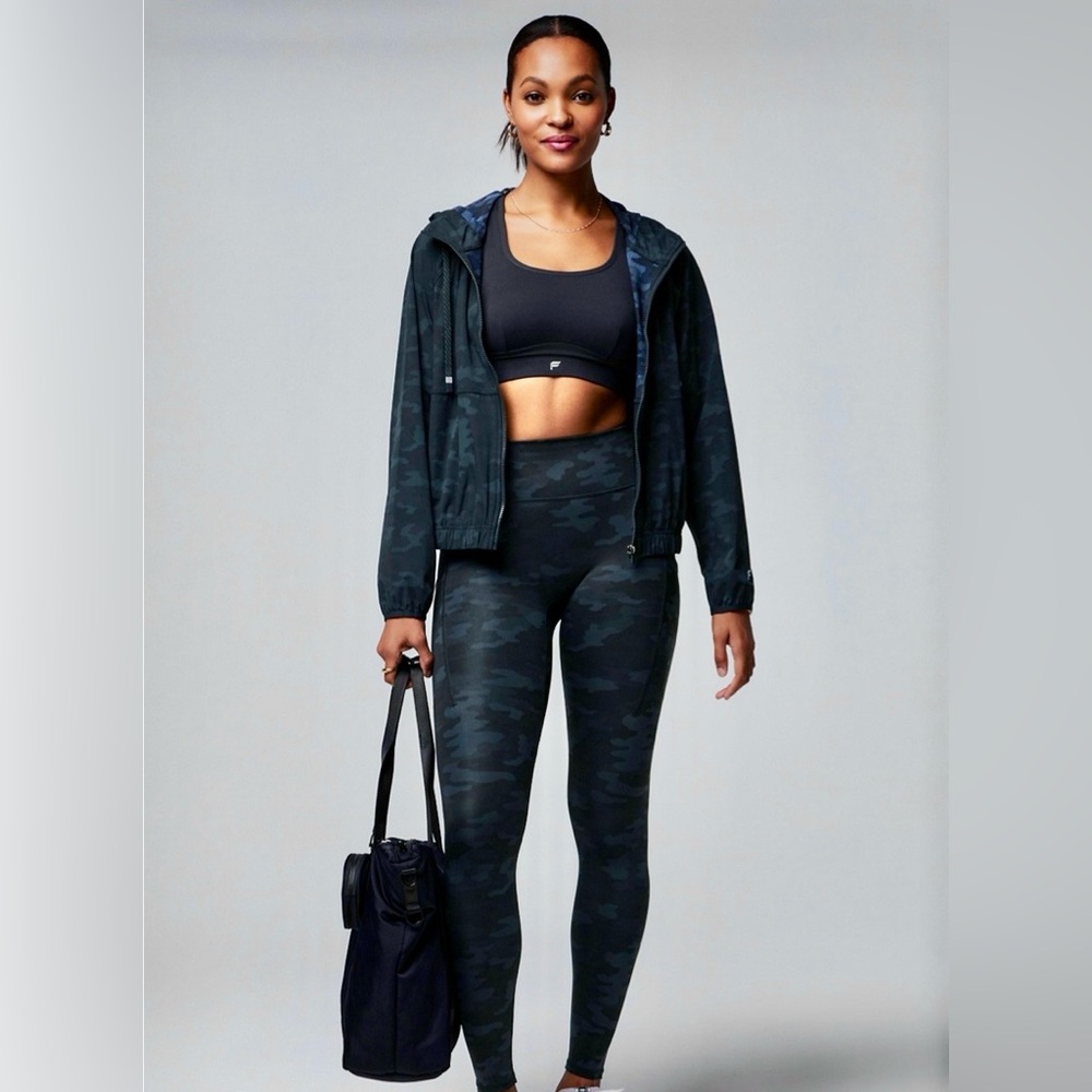 Women's Black Fabletics Black Camo Motion 365+ Leggings with Pockets
